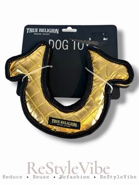 TRUE RELIGION Dog Toy Chew NWT Large Logo Shape NIP